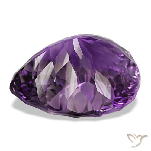 Améthyste violet rose vif naturelle en forme de poire, 51,65 ct, VVS