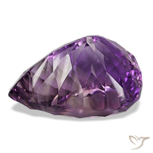 Améthyste violet rose intense naturelle en forme de poire, 58,64 ct, VVS