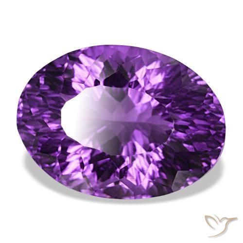 Améthyste violet vif naturelle coupe ovale, 20,26 ct, VVS