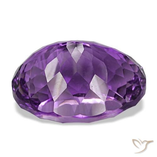 Améthyste violet vif naturelle coupe ovale, 20,26 ct, VVS