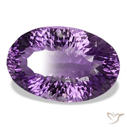 Améthyste violet moyen naturelle coupe ovale, 63,99 ct, VVS