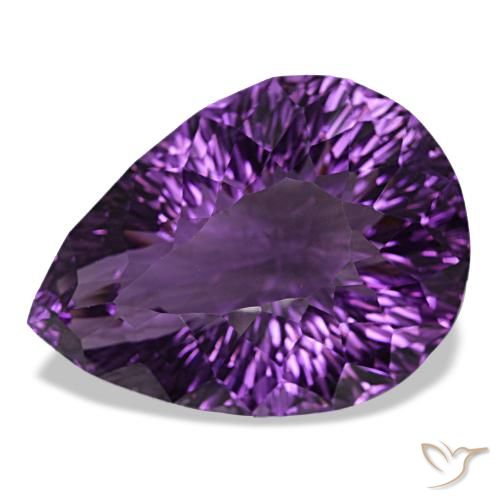 Améthyste violet rougeâtre de 79,49 ct, en forme de poire, VVS