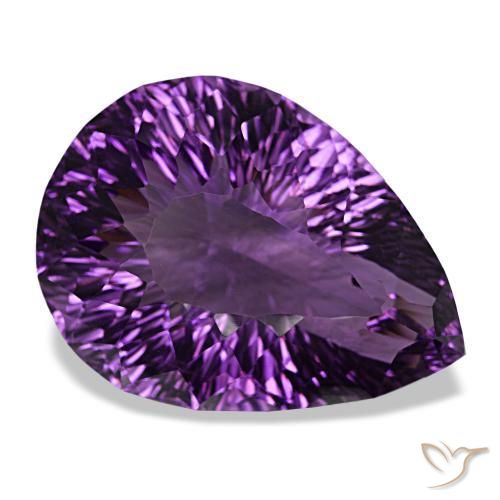 Améthyste violet rougeâtre naturelle en forme de poire, 79,49 ct, VVS