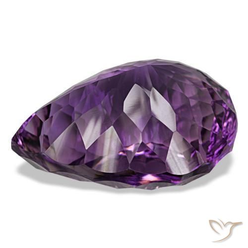 Améthyste violet rougeâtre naturelle en forme de poire, 79,49 ct, VVS