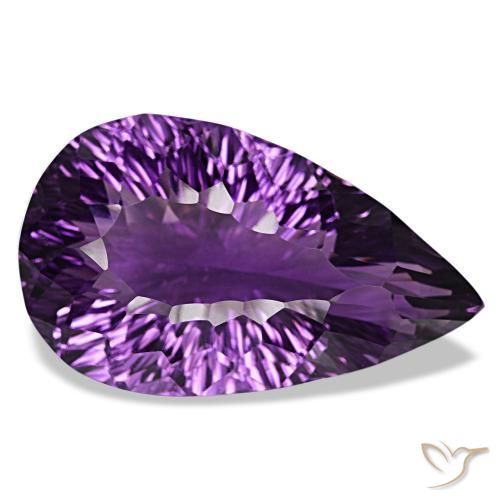 Améthyste violet foncé naturelle en forme de poire, 82,05 ct, VVS