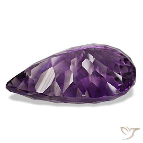 Améthyste violet foncé naturelle en forme de poire, 82,05 ct, VVS
