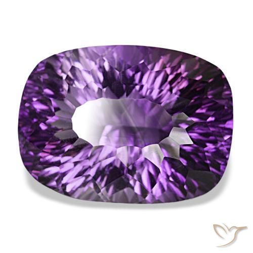 Améthyste violet moyen naturelle coupe coussin, 58,37 ct, VVS-VS
