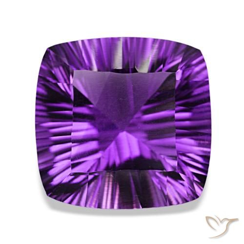 Améthyste violet intense naturelle coupe coussin, 21,29 ct, VVS-VS