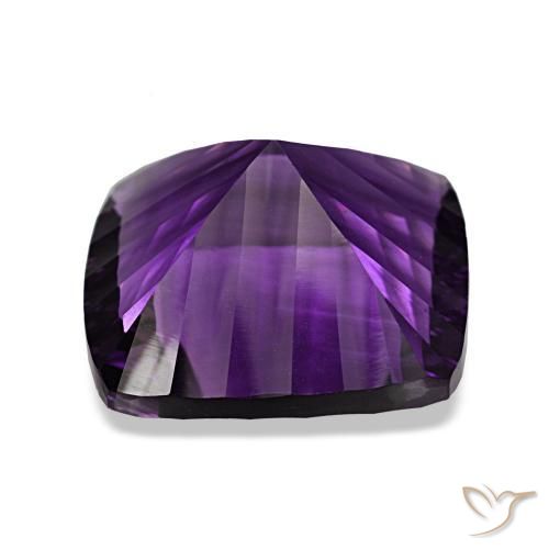 Améthyste violet intense naturelle coupe coussin, 21,29 ct, VVS-VS