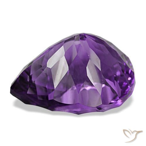 Améthyste violet vif naturelle en forme de poire, 26,81 ct, VS