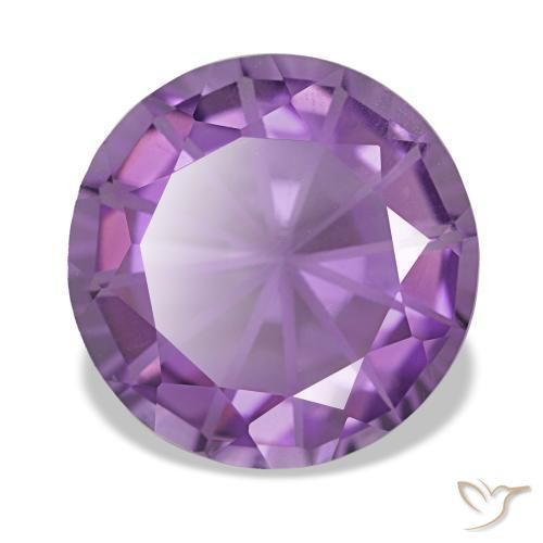 Améthyste violet naturelle coupe roude, 2,76 ct, VVS