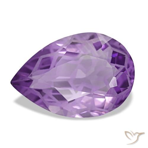Améthyste violet naturelle en forme de poire, 3,77 ct, VVS