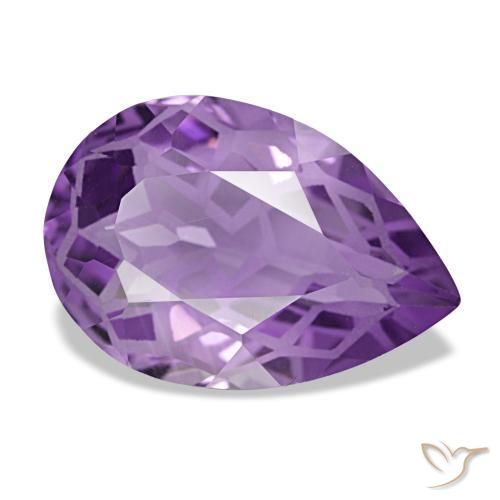 Améthyste violet naturelle en forme de poire, 3,77 ct, VVS