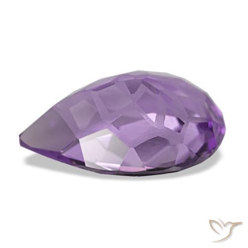 Améthyste violet naturelle en forme de poire, 3,77 ct, VVS