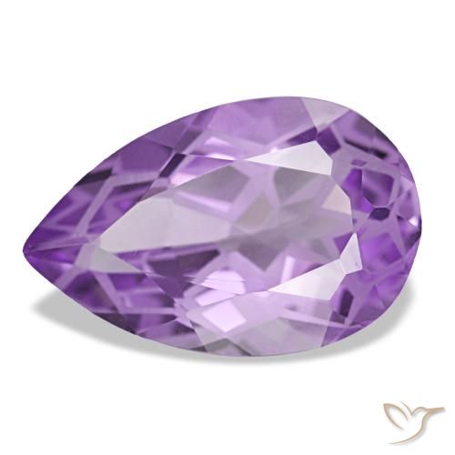 Améthyste violet naturelle en forme de poire, 3,41 ct, VVS