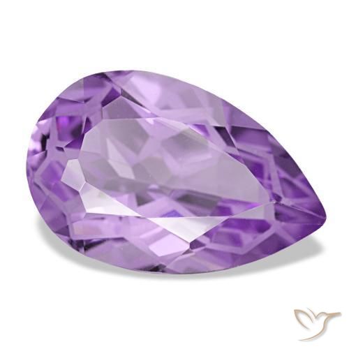 Améthyste violet naturelle en forme de poire, 3,41 ct, VVS