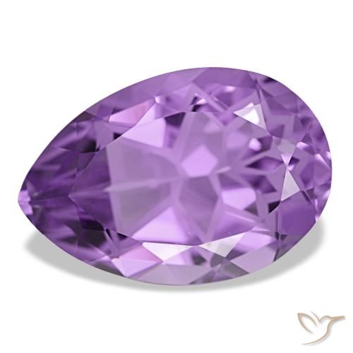 Améthyste violet de 11,22 ct, en forme de poire, VVS-VS