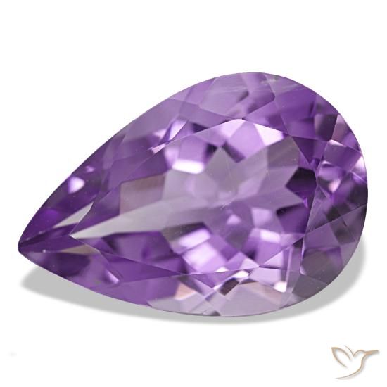 Améthyste violet de 5,30 ct, en forme de poire, VS