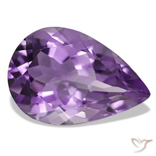 Améthyste violet naturelle en forme de poire, 5,30 ct, VS
