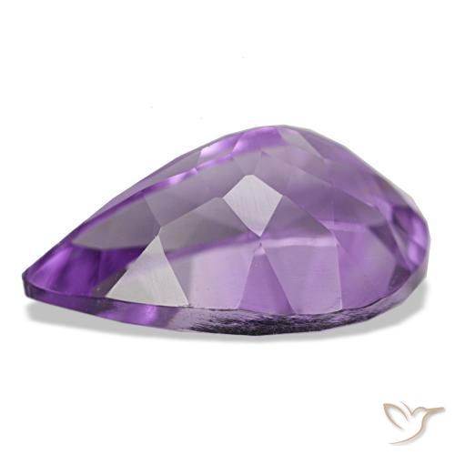 Améthyste violet naturelle en forme de poire, 5,30 ct, VS