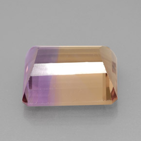 Amétrine bicolore naturelle taille émeraude, 6,34 ct, IF