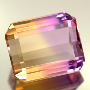 Amétrine bicolore naturelle taille émeraude, 5,57 ct, VVS-VS