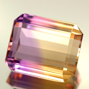 Amétrine bicolore naturelle taille émeraude, 5,57 ct, VVS-VS