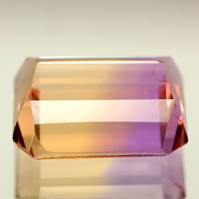 Amétrine bicolore naturelle taille émeraude, 5,57 ct, VVS-VS