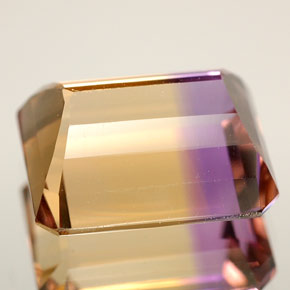 Amétrine bicolore naturelle taille émeraude, 6,29 ct, VVS-VS