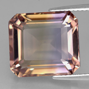 Amétrine bicolore naturelle taille émeraude, 11,76 ct, VVS