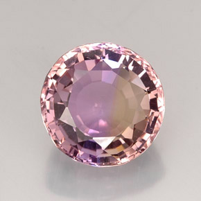 Amétrine bicolore naturelle coupe roude, 18,16 ct, IF