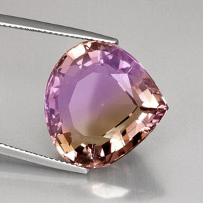 Amétrine bicolore naturelle en forme de poire, 21,75 ct, VVS