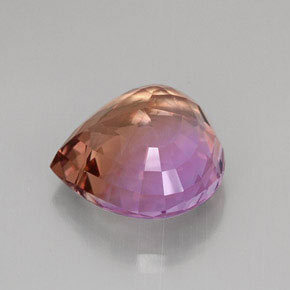 Amétrine bicolore naturelle en forme de poire, 21,75 ct, VVS