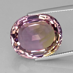 Amétrine bicolore naturelle coupe ovale, 21,12 ct, VVS
