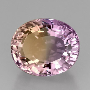 Amétrine bicolore naturelle coupe ovale, 22,52 ct, IF