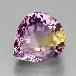 Amétrine bicolore naturelle en forme de poire, 15,44 ct, IF