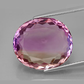 Amétrine bicolore naturelle coupe ovale, 16,04 ct, IF