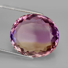 Amétrine bicolore naturelle coupe ovale, 16,04 ct, IF