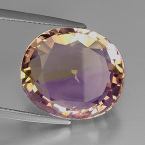 Amétrine bicolore naturelle coupe ovale, 15,67 ct, IF