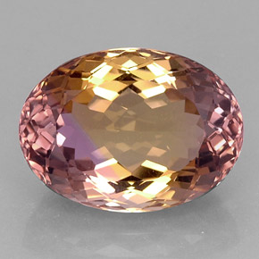 Amétrine bicolore naturelle coupe ovale, 21,11 ct, IF