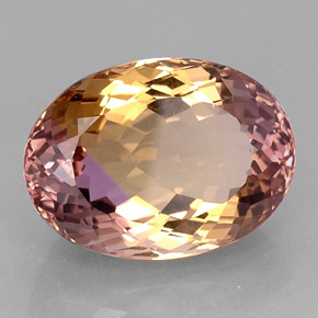 Amétrine bicolore naturelle coupe ovale, 21,11 ct, IF