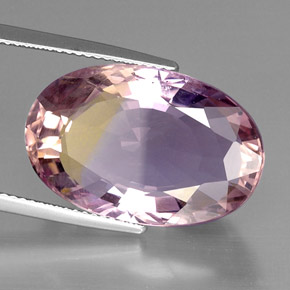 Amétrine bicolore naturelle coupe ovale, 19,14 ct, VVS