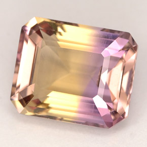 Amétrine bicolore naturelle taille émeraude, 5,29 ct, VVS