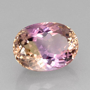 Amétrine bicolore naturelle coupe ovale, 16,60 ct, IF