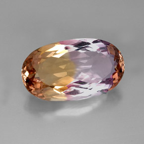 Amétrine bicolore naturelle coupe ovale, 20,51 ct, IF