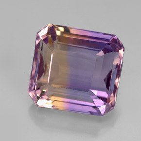 Amétrine bicolore naturelle taille émeraude, 7,00 ct, VVS