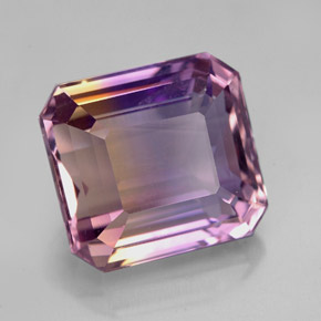 Amétrine bicolore naturelle taille émeraude, 7,00 ct, VVS