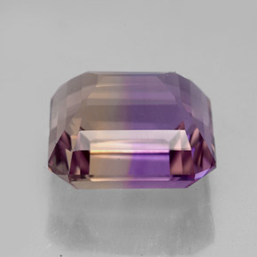 Amétrine bicolore naturelle taille émeraude, 7,00 ct, VVS