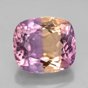 Amétrine Bicolore naturelle Coupe coussin, 7.47 ct, VVS