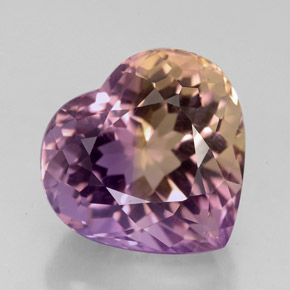 Amétrine Bicolore naturelle Forme de coeur, 5.42 ct, VVS